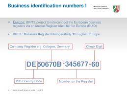 This number, sometimes called the sequence number, is the unique id assigned to each business registration certificate. Unified Identification Number Carsten Schmidt