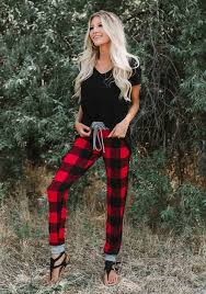 Black And Red Joggers Womens Red Black Checkered Sweatpants Pants Sweats Checkered Print Online Boutique Online Online Clothing Boutiques Shopping Womens Clothing Red Black Checkered