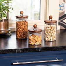 Canisters can be used elsewhere in the house, too. Charcoal Grey Metal Food 8 Inches High With Lids 4 5 Inches Diameter Kitchen Canisters Set Of 3 For Countertop Storage Of Coffee Modern Farmhouse Industrial Airtight Lids All One Size Kitchen Dining