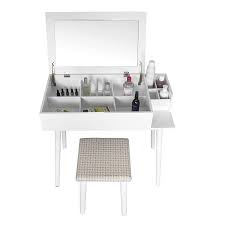 Drain located in center of foot end. Woltu White Dressing Table With Foldable Mirror And Stool Makeup Vanity Table Bedroom Dresser Set With 10 Compartments For Storage Mb6041ws Home Garden Store Home Kitchen Clinicadelpieaitanalopez Com