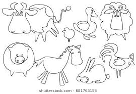 Farm Animals One Line Drawing Easy Animal Drawings Animal Drawings Drawing Frames