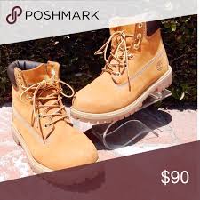 Timberland Junior 6 Inch Premium Waterproof Boots Wheat Nubuck Sold Like New Tan Timberland Boots Size 7 1 2 Timberland Boots Style Tan Timberland Boots Timberland Waterproof Boots