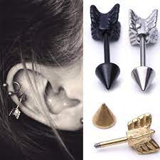Buy Stainless Steel Ear Stud Body Jewelry Arrow Shape Ear Tragus Piercing Cartilage At Affordable Prices Free Shipping Real Reviews With Photos Joom