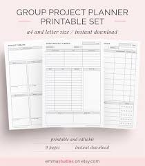 Group Project Planner Student Printable Pack College School Etsy Project Planner Project Planner Printable Work Planner