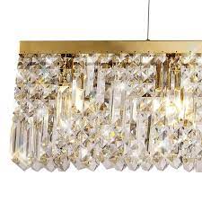 Shop rectangular gold pendant lighting at lumens.com. Ava Licht Sku83709i4l 138x9cm Rectangular Pendant Chandelier 7 Light E14 Gold Crystal Ideas4lighting