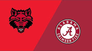 Image result for alabama crimson tide arkansas st red wolves football