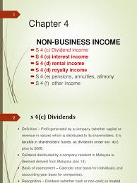 In this section, you calculate your gross income. Acw290 Chap4 Non Business Income Other Income Dividend Pension