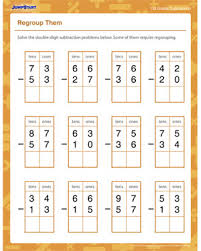 regroup them free math worksheet for kids jumpstart