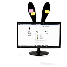 Rabito Original Bunny Rabbit Ears Design Black Post It Memo Dry Erase Message Pad Board Monitor Decoratio Desk Accessories Cool Stationery Glam Office Supplies