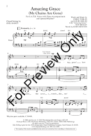 Download and print amazing grace (my chains are gone) sheet music for piano solo by chris tomlin from sheet music direct. Amazing Grace Satb By Chris Tomlin Loui J W Pepper Sheet Music