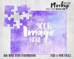 Sublimation 30 Piece Puzzle With Round Ends Mockup Template Etsy Free Packaging Mockup Mockup Template Mockup Free Psd