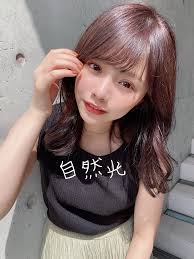 美髪 鎖骨ミディアム ミディアム 流し前髪 afloat nagoya 松浦ふうま 595060 hair 流し前髪 美髪 ヘアーデザイン
