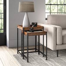 Accent your living room with a coffee, console, sofa or end table. 17 Stories Malachy Rustic Modern Side Accent 2 Piece Nesting Tables Reviews Wayfair