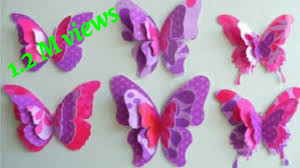 Decorate your wall and room with very easy paper butterfly. How To Make Easy Beautiful Paper Butterflies For Wall Decoration Paper Butterfly Paper Butterfly Diy Youtube