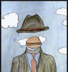 Made By Tyra Grade 6 You Need White Drawing Sheet A4 Size Aquarelle Pencils Jar With Water Brush Fin Magritte Art Art History Lessons Surrealism Art Projects