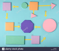 3d paper blocks and arrows colorful algorithm design