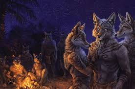 A red blotch on a locker, a football helmet with a horse on it, a football stadium, and a scoreboard with the numbers 50:10, 11, 11, and 03 on. Furry Wolf Tribe Shefalitayal