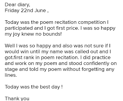 Poem recitation meaning in hindi. You Are Rai Today You Participated In Poem Recitation Competation In School And Got The First Prize Brainly In