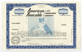 This can and does consist of financial. American Amicable Life Insurance Co Ca 1960 1970 Specimen Stock Certificate