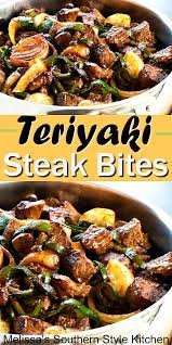 Teriyaki Steak Bites With Green Pepper And Onion Beef Dinner Steak Dishes Steak Bites