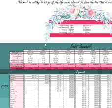 Debt Snowball Debt Calculator Dave Ramsey Debt Spreadsheet Debt Tracker Debt Payoff Debt Planner Floral Excel