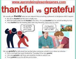 Thankful Vs Grateful Good Grammar Learn English English Words