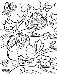 Kleurplaat Vogels In Boom Spring Coloring Pages Spring Coloring Sheets Kindergarten Coloring Pages