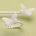 Colours Butterfly White Gloss Extendable Curtain Pole (L)120. - B Q