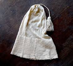 You can create a simple pompon or tassel to complete the cap. Victorian Silk Knit Night Cap Silk Knit Knitting Night Cap