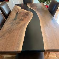 Resin River Dining Table Etsy In 2020 Wood Resin Table Walnut Dining Table Dining Table