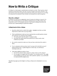 A critical analysis aims to find out whether an article or another piece of writing is compelling. How To Write A Critique Pdf Pdf Essays Argument