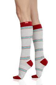 Vim Vigr 15 20 Mmhg Compression Socks Cotton In Arcade Stripe White Red Cotton Compression Socks Compression Socks Compression Leg Sleeves
