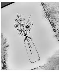 Vase Drawing Simple Flowers In A Bottle Maybe Right Calf Facing Inside Bottle Drawing Flower Drawing Drawings Aesthetic vintage flower drawings #26517230. vase drawing simple flowers in a