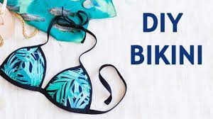 Put on your swimsuit top. Diy Bikini Step By Step Tutorial To Refurbish Your Beach Wardrobe