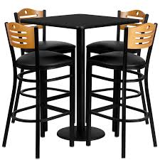 Shop bar height chairs at webstaurantstore, your resource for restaurant supplies and equipment. Btod 30 Square Top Bar Height Table W Vinyl Seat Stools