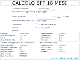 Quali sono i prodotti messi a disposizione da poste italiane e i buoni per. Buoni Fruttiferi 2016 Calcolo Interessi Bfp 18 Mesi Diciottomesi Plus