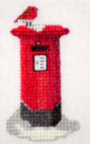 Stitch together or use individually. Christmas Card Robin On A Pillar Box Cross Stitch Pattern By Anne Peden