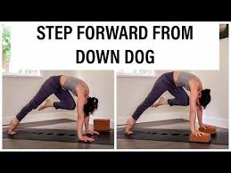 How To Step Forward From Downward Dog Down Dog Step Through Tutorial Youtube Downward Dog Dog Steps Dog Yoga