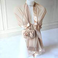 You may also like pochette ceremonie mariage blanche et argentee pochette ceremonie pochette mariage pochette. Ensemble Coordonne D Un Sac De Soiree Et Une Etole Beige Champagne