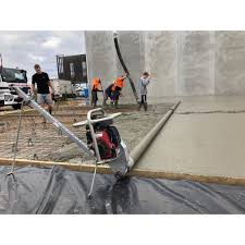 With a screed (screed coat). Lura Concrete Roller Screed Contractors Package