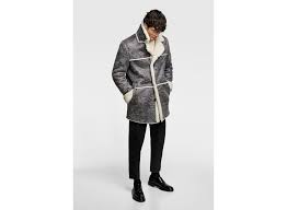 Double Sided Faux Leather Three Quarter Length Coat Mens Coats Winter Jackets Coat