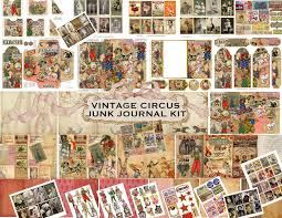 HUGE VINTAGE CIRCUS Junk Journal Kit Pages Pockets Ephemera Amazing Photos  Clowns Printable Digital Antique Vintage Clip Art & Collage
