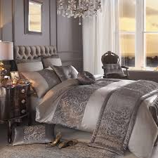 Kylie Minogue Stella Luxury Satin Designer Bedding Duvet Quilt Cover Truffle Grey Silver Single Size Luxury Bedding Sets Bed Linens Luxury Luxury Bedding