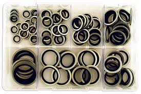 assorted bonded seal washers imp dowty box 100 pieces