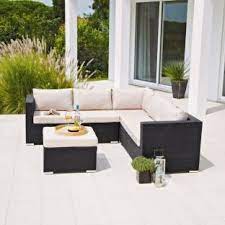 Buy Rattan Effect 5 Seat Patio Furniture Sofa Set With Cushions At Argos Co Uk Your Online Shop For Garden T Patio Sofa Set Garden Table And Chairs Patio Set