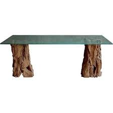 Glass Top Tree Trunk Base Dining Table 89208 Metal Base Dining Table Dining Table Glass Top