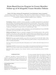 While knots in any the exercises that i am showing you today will improve your neck and shoulder mobility and stability stress not only causes mental tension, but physical tension as well; Pdf Home Based Exercise Program For Frozen Shoulder Follow Up Of 36 Idiopathic Frozen Shoulder Patients