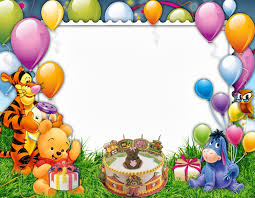 Birthday Images For Kids Cartoon Kids Birthday Frame Winnie The Pooh Birthday Birthday Frames Winnie The Pooh Pictures