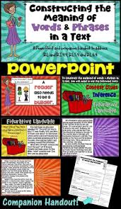 Constructing The Meaning Of Words And Phrases Powerpoint Reading Comprehension Activities Words Context Clues
