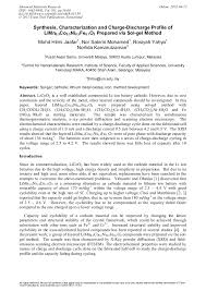 (depends on the size of the battery). Synthesis Characterization And Charge Discharge Profile Of Limn0 3co0 3ni0 3fe0 1o2 Prepared Via Sol Gel Method Scientific Net